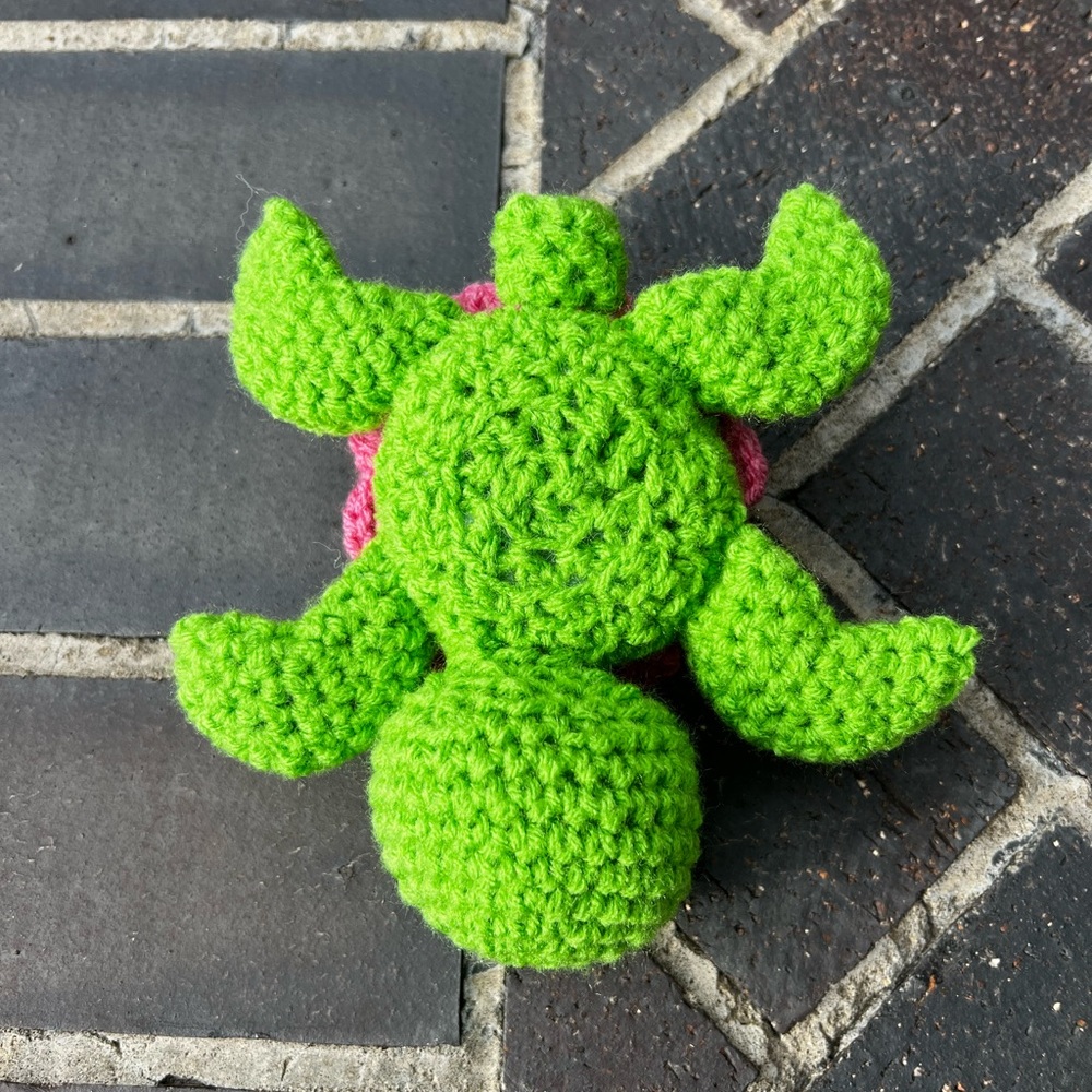 Hand Crocheted Pink Rose Sea Turtle Stuffed Animal Plushie! - Picture 7 of 13